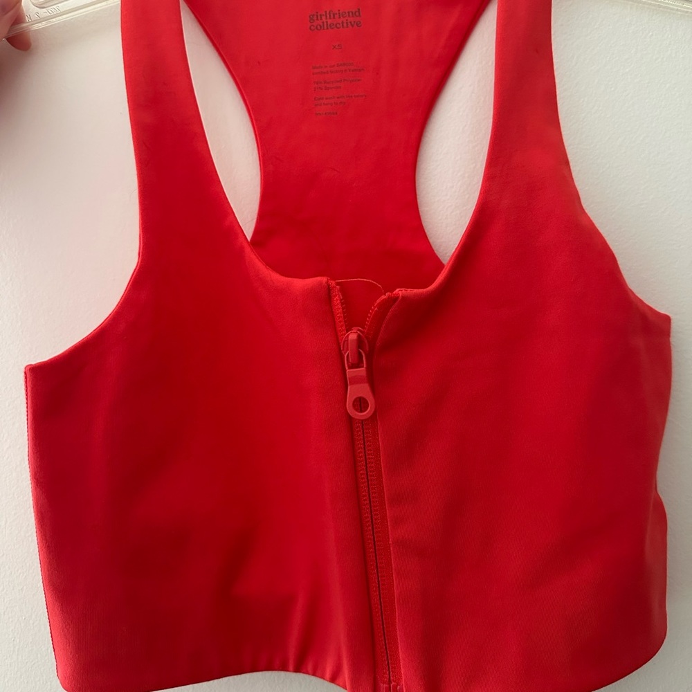 Girlfriend Collective zip up sports bra
